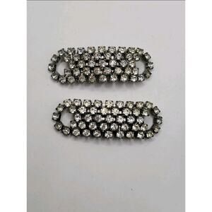 Vintage MUSI rhinestone shoe clips with US Patent No. 346021